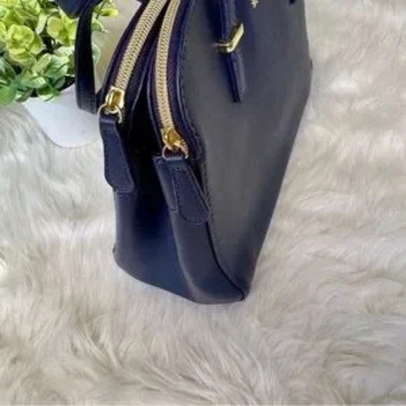 Reaction Kenneth Cole Arbol Dome Navy Blue Structured Satchel Handbag - Picture 11 of 16